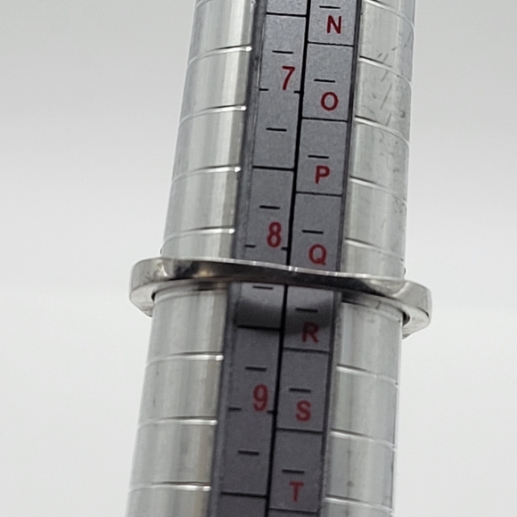 Sterling Silver and Dark Blue Clear Glass Women's Ring - Picture 12 of 12